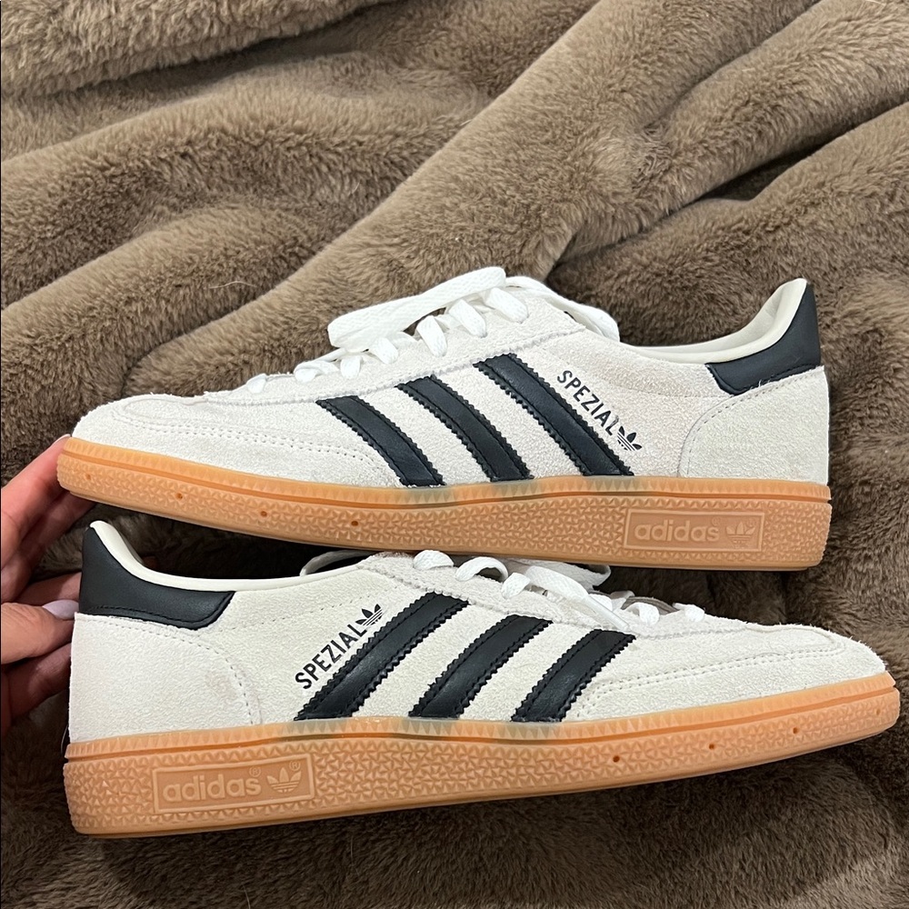 Adidas Spezial White and Black with Gum Sole